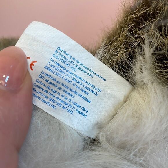 Vintage Tiere Mit Herz Plush Terrier Dog Stuffed Animal with Heart With Tag 8” - Picture 10 of 10